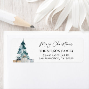 Etiqueta de Endereço de Devolução de Natal Merry