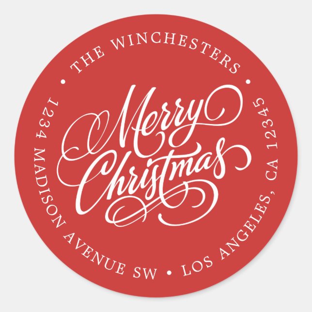 Etiqueta de Endereço de Devolução de Natal Merry (Frente)