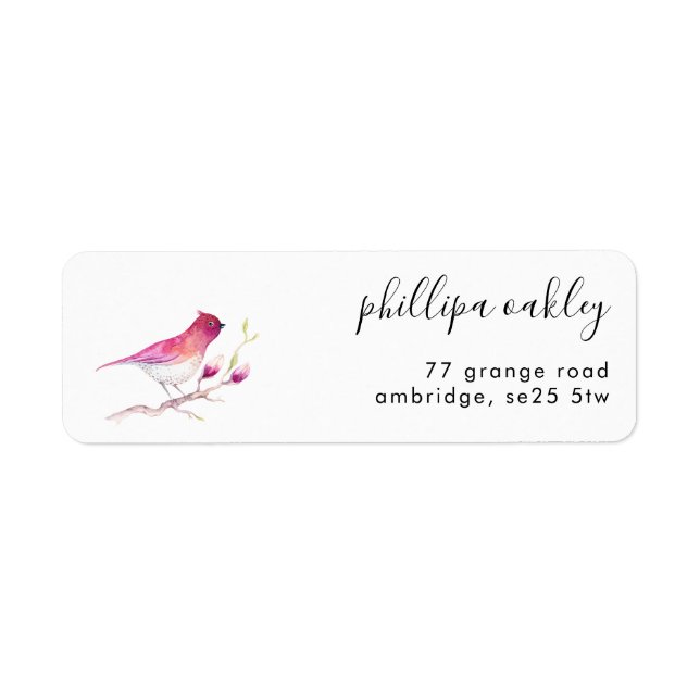 Etiqueta de Endereço de Devolução de Pássaro com C (Frente)