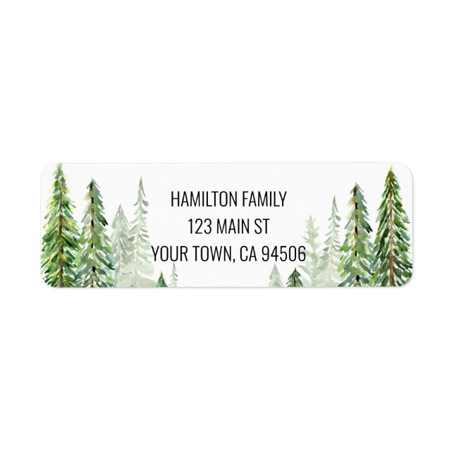 Etiqueta de Endereço de Devolução de Pinheiros de  (Frente)