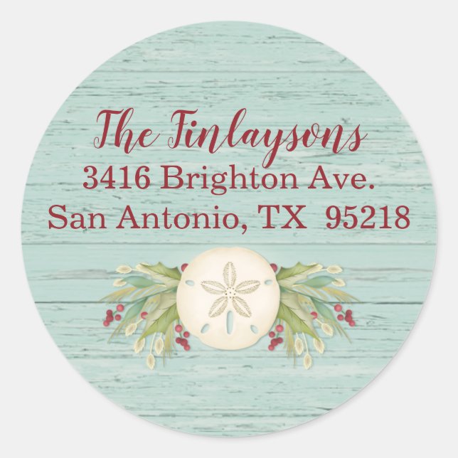 Etiqueta de Endereço de Devolução de Praia de Nata (Frente)