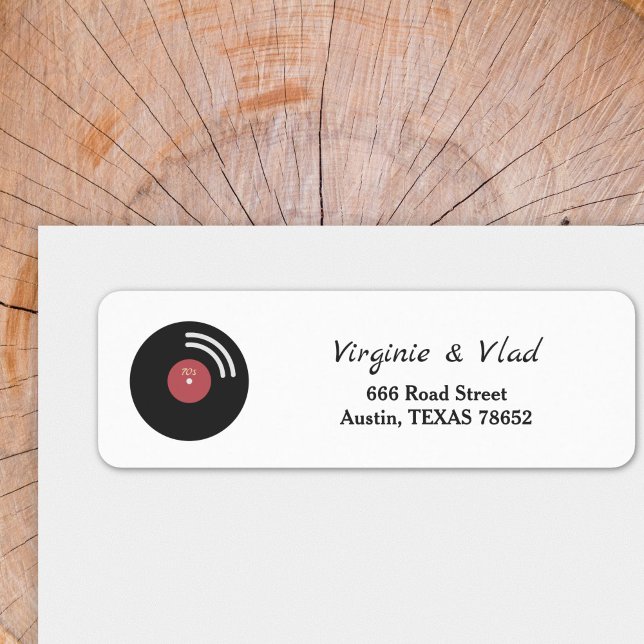 Etiqueta de Endereço de Devolução de Registro Vini (Vinyl Record Return Address Label)