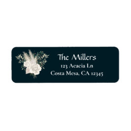 Etiqueta de Endereço de Devolução de Rosas Brancas