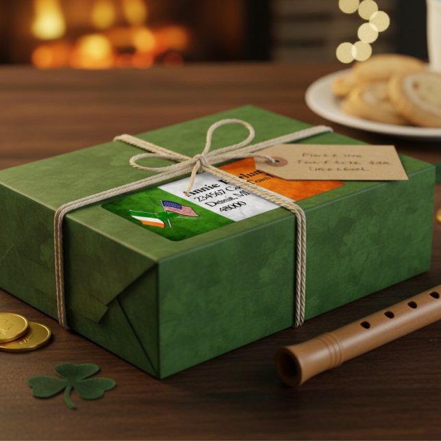 Etiqueta de Endereço de Devolução de Sinalizadores (Irish American Flags Return Address Label)