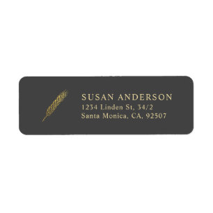 Etiqueta de Endereço de Devolução de Trigo Dourado