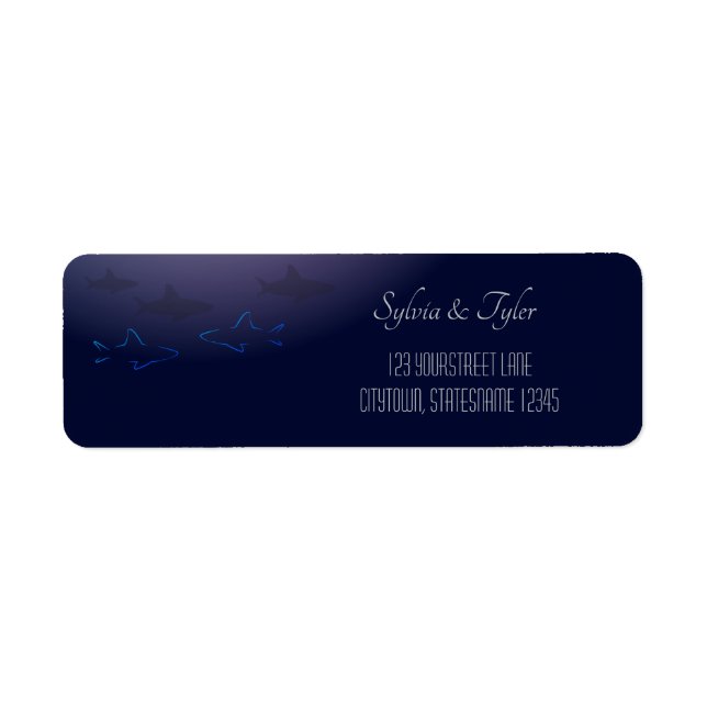 Etiqueta de Endereço de Devolução de Tubarões Azui (Frente)