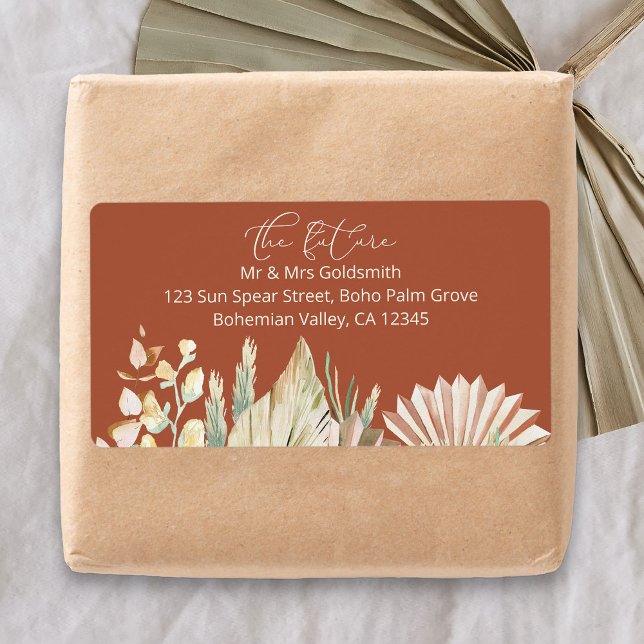 Etiqueta de endereço de devolução do futuro Sr e S (Address labels from my Boho Palm Bridal Shower Collection)