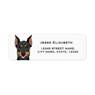 etiqueta de endereço de devolução doberman - et