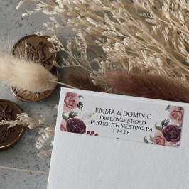 Etiqueta de endereço de devolução Elegante Burgund