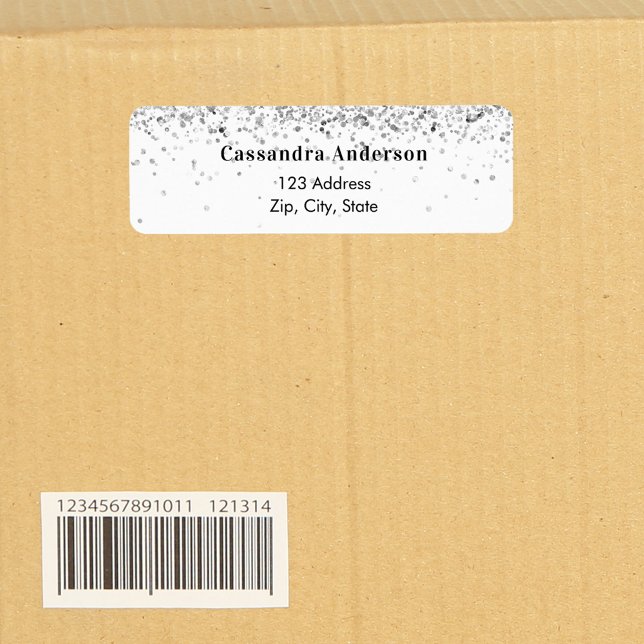 Etiqueta de endereço de devolução em brilho pratea (Criador carregado)