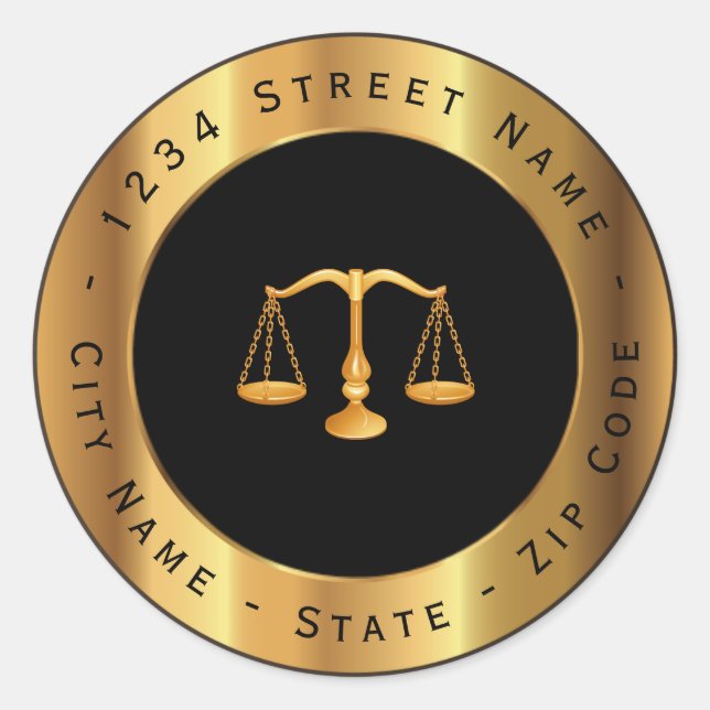 Etiqueta de Endereço de Devolução em Escala Dourad (Frente)