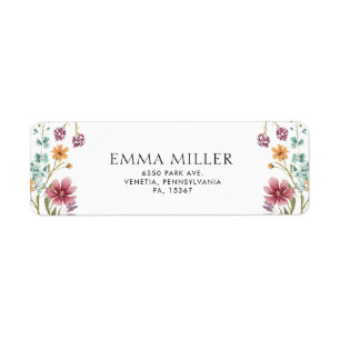 Etiqueta de Endereço de Devolução Floral