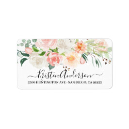Etiqueta de Endereço de Devolução Floral Aguarela 