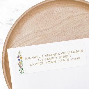 Etiqueta de Endereço de Devolução Floral Baptism
