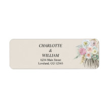 Etiqueta de Endereço de Devolução Floral Bohemian