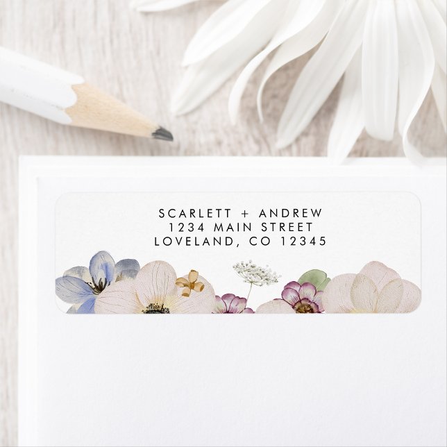Etiqueta de Endereço de Devolução Floral Boho (Boho Modern Floral Return Address Label by Painted Paperie
)