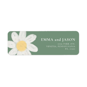 Etiqueta de Endereço de Devolução Floral Daisy Boh