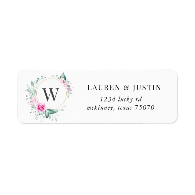etiqueta de endereço de devolução floral de jardim (Frente)