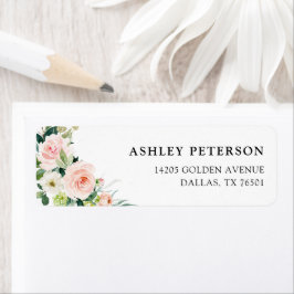 Etiqueta de Endereço de Devolução Floral Elegante