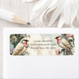 Etiqueta de Endereço de Devolução Floral LoveBird