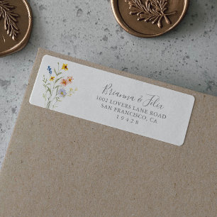 Etiqueta de Endereço de Devolução Floral Multicolo