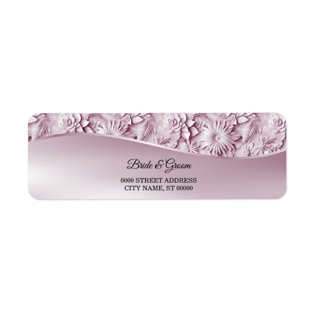 Etiqueta de Endereço de Devolução Floral Rosa (Frente)