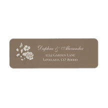 Etiqueta de Endereço de Devolução Floral Vintage M