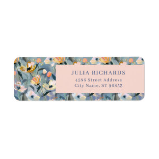 Etiqueta de Endereço de Devolução Floral Vintage R