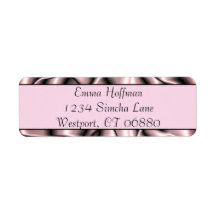Etiqueta de endereço de devolução metálica rosa