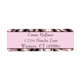Etiqueta de endereço de devolução metálica rosa