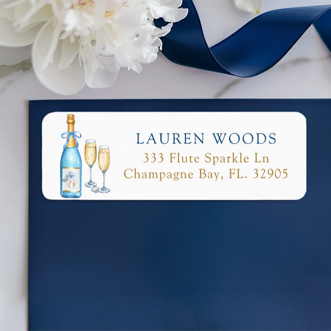 Etiqueta de Endereço de Devolução para Chá de Noiv (Bridal Shower Return Address Label)