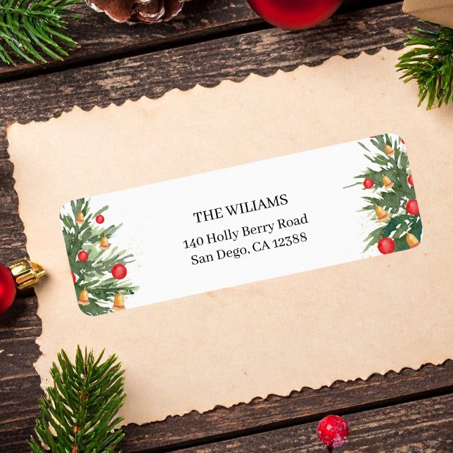 Etiqueta de Endereço de Devolução para o Natal  (Criador carregado)