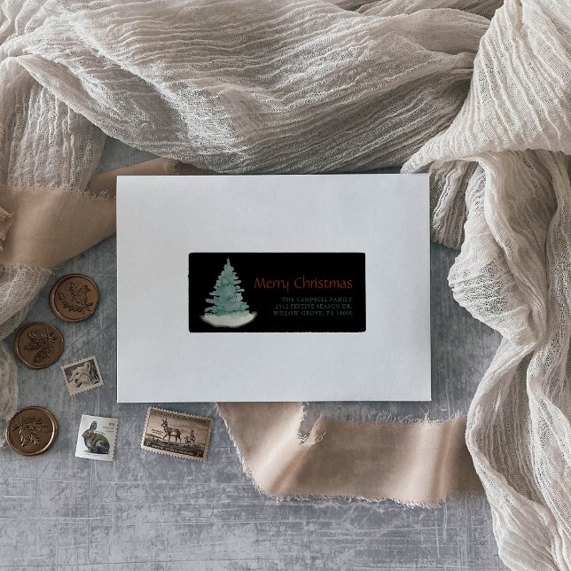 Etiqueta de Endereço de Devolução Preto da Árvore  (Criador carregado)