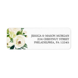 Etiqueta de Endereço de Devolução Rosas Brancas