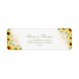 Etiqueta de Endereço de Devolução Rustic Sunflower
