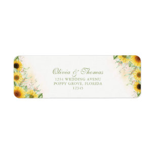 Etiqueta de Endereço de Devolução Rustic Sunflower