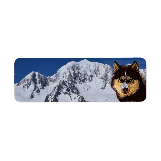 Etiqueta de Endereço de Devolução Siberian Husky (Frente)