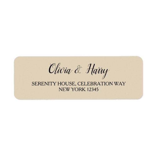 Etiqueta de Endereço de Devolução Simples de Casam (Frente)