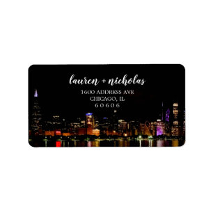 Etiqueta de Endereço de Devolução Skyline Chicago