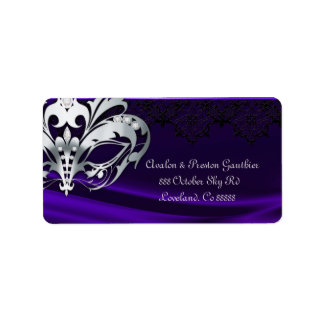 Etiqueta de Endereço de Eixo Mascarada Roxo