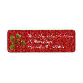Etiqueta de Endereço de Envelope de Natal Red Snow