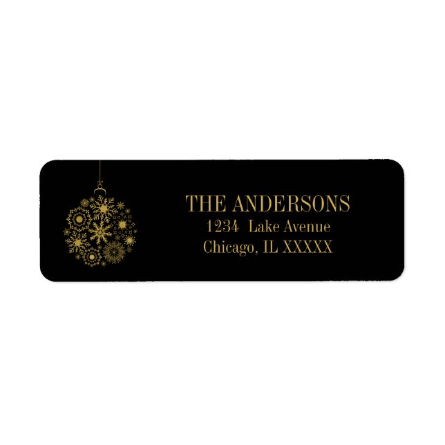 Etiqueta de Endereço de Feriado de Ornamento do Fl (Frente)