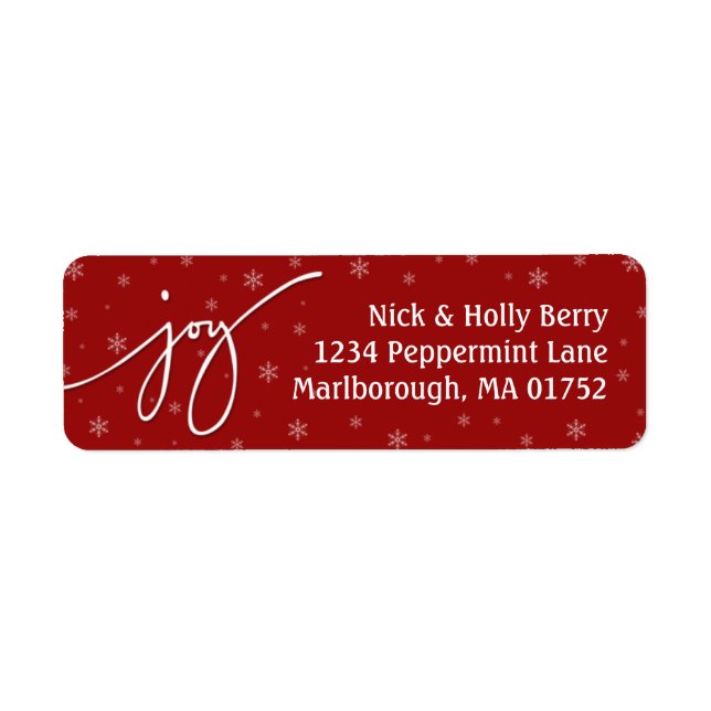 Etiqueta de Endereço de Joy (Frente)