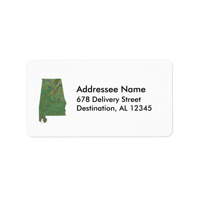 Etiqueta de Endereço de Mapa do Alabama (Frente)