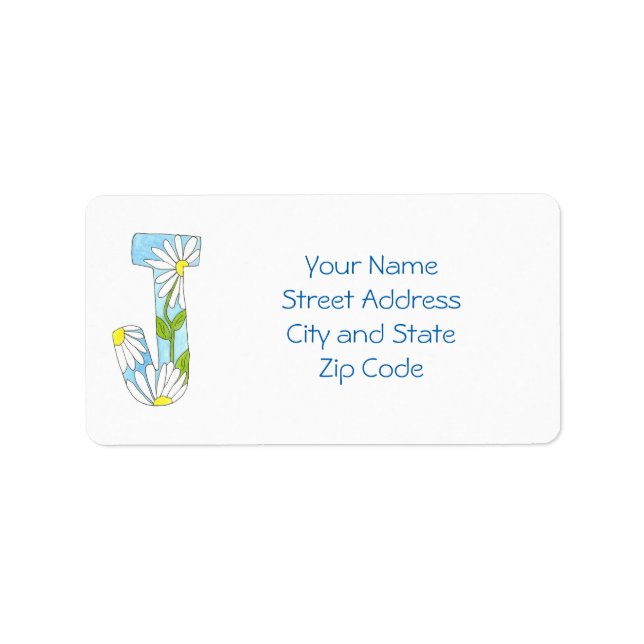 Etiqueta de endereço de margarida para personaliza (Frente)