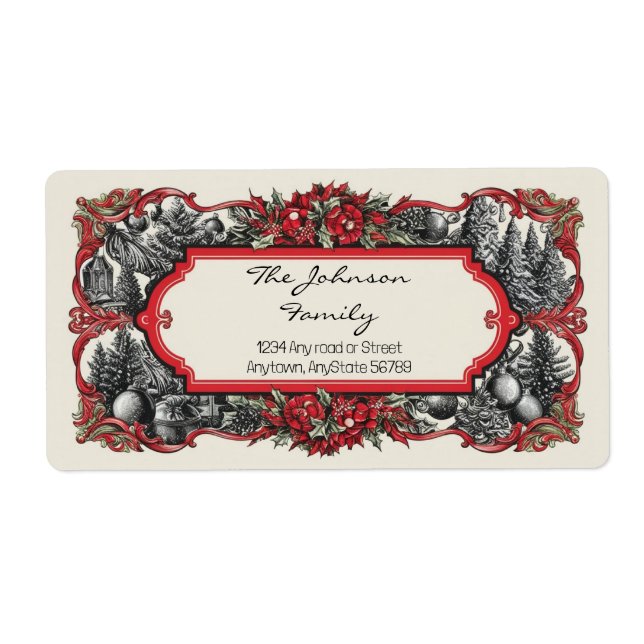 Etiqueta de Endereço de Natal (Frente)