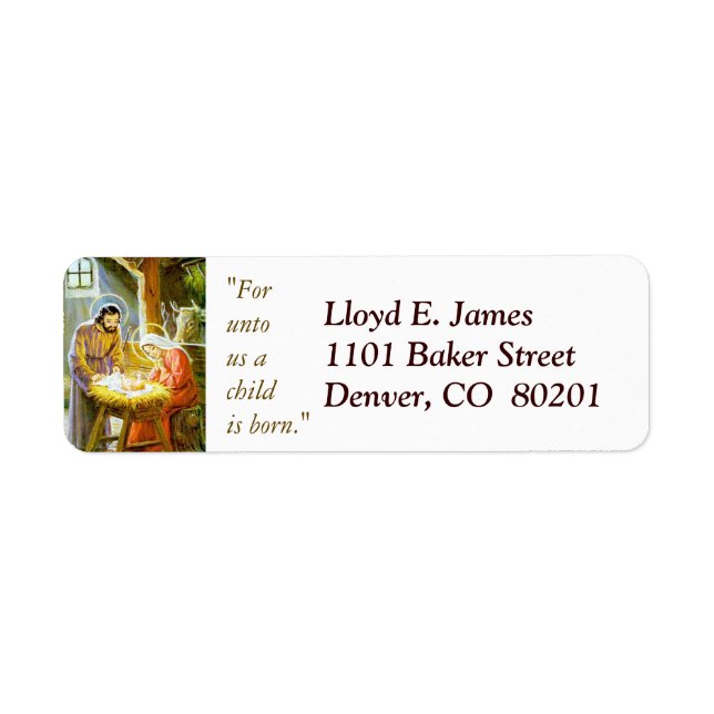 Etiqueta de Endereço de Natal (Frente)