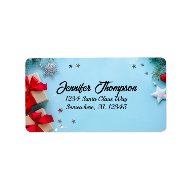 Etiqueta de Endereço de Natal Bastante (Frente)