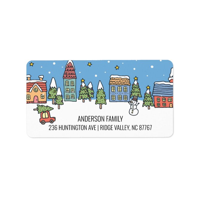 Etiqueta de endereço de Natal bonito (Frente)