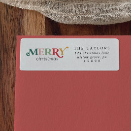 Etiqueta de endereço de Natal feliz